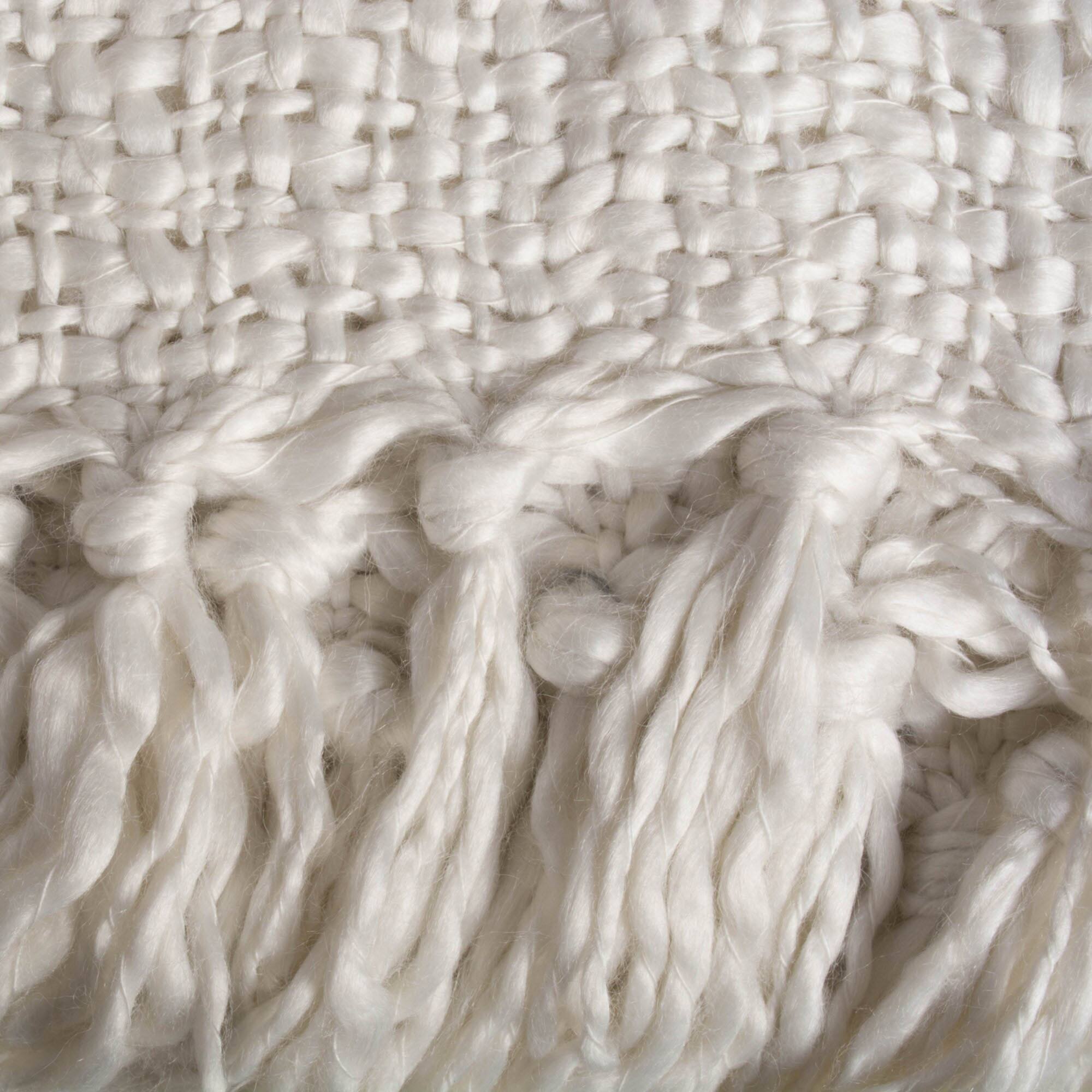 Lux Weave Throw 50" x 60", Ivory